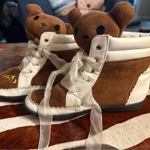 Charming Brown and White Bear Kids Boots
